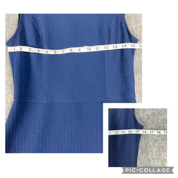 Of/Mercer Navy Blue Stretch Sheath Sleeveless Career Classic Mature Dress Sz 8 - Picture 14 of 14